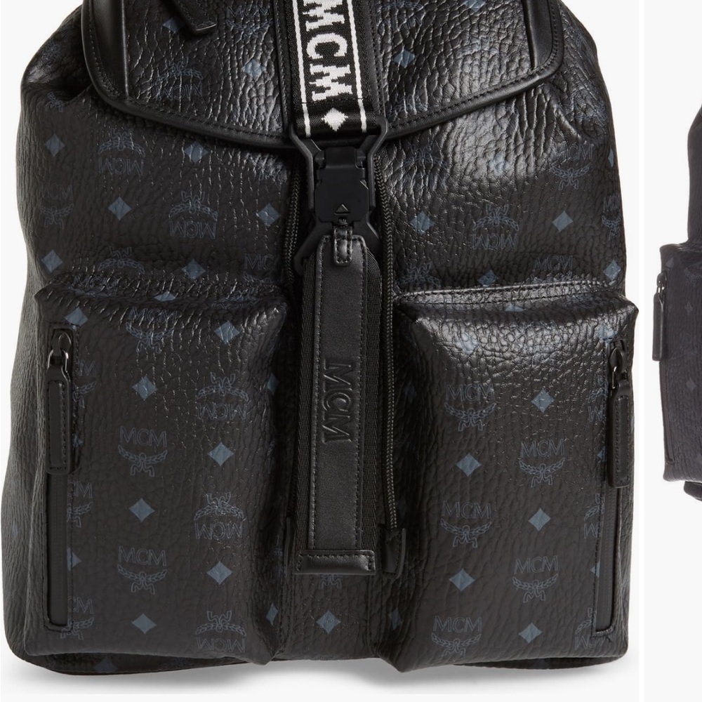 MCM Black Raymonde Monogram Backpack